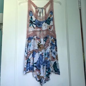 Floral crocheted romper